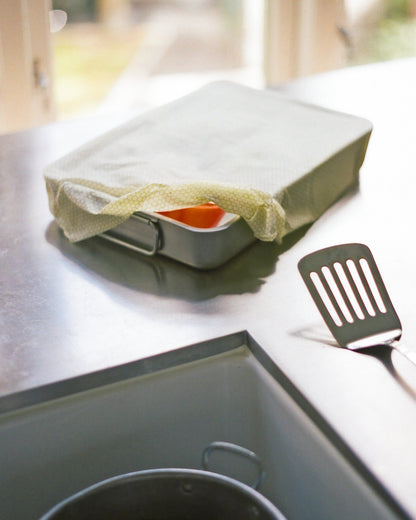 Madklædeark XL - genanvendelig madindpakning lavet af bivokspapir