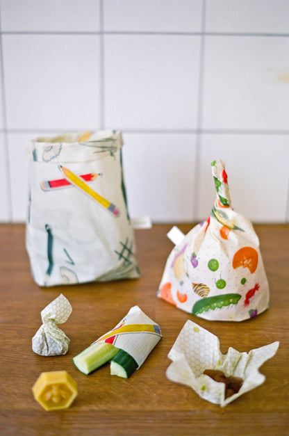Minipakke - Sjov bivokspapir til børnenes madpakker - med mønstre
